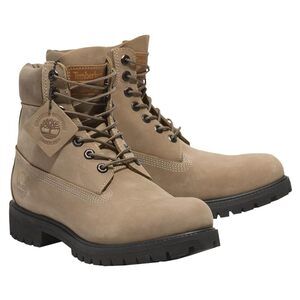 Timberland Men's 6 inch Premium Waterproof Boot, Medium Beige Nubuck, 8.5 Medium